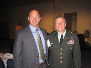 Mark Sanders (R3) with COL Kelly TF TROY at NDIA Global EOD Conference